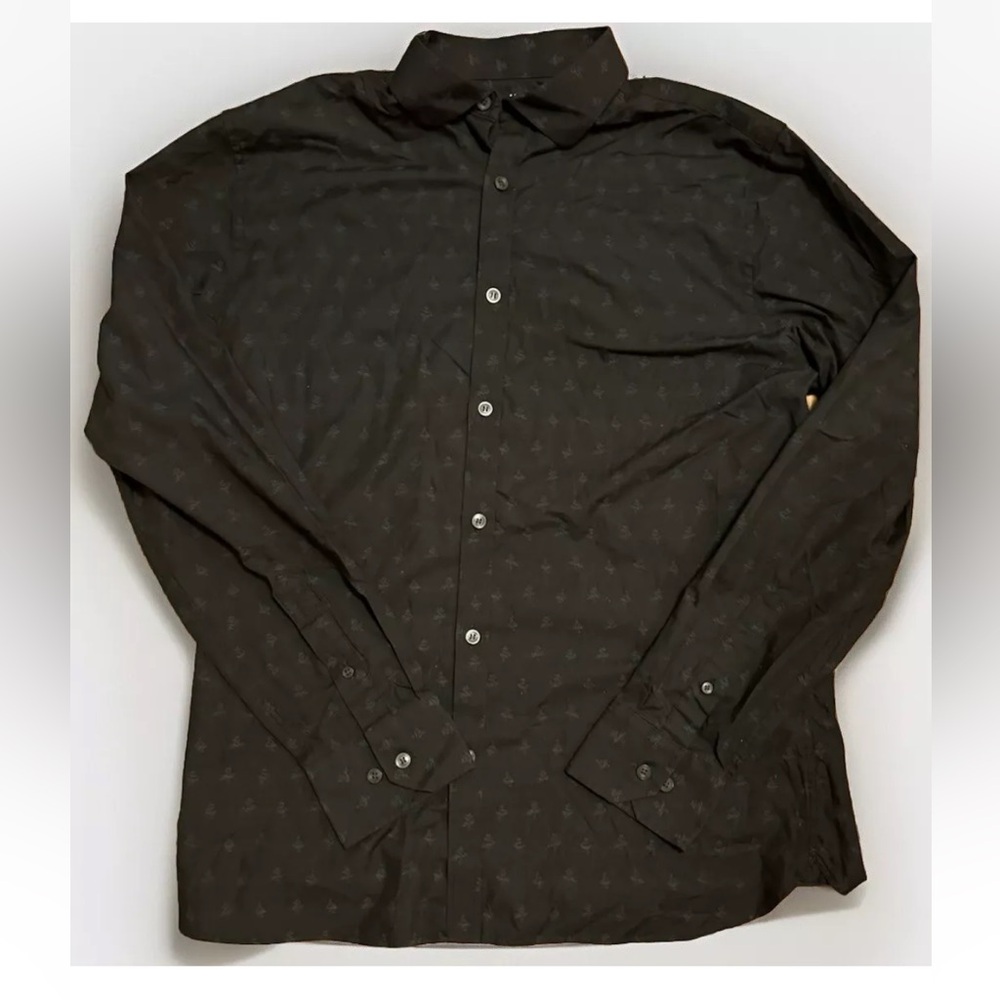 Murano Men Long Sleeve Slim Fit Button Up Shirt Size Large